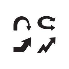 Arrows icon set vector illustration. Arrow Symbols Design. Arrows simple sign. Arrows vector collection. Isolated symbol silhouette vector set. Black directional icons with various arrows.