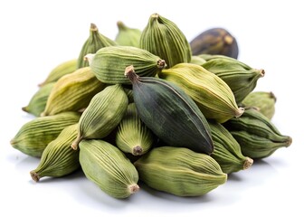 cardamom pods isolated on a white background