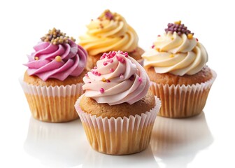 cupcake with icing isolated on a white background