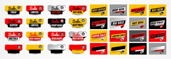 stickers and tags banners set, sales label collection suitable for design promotion media
