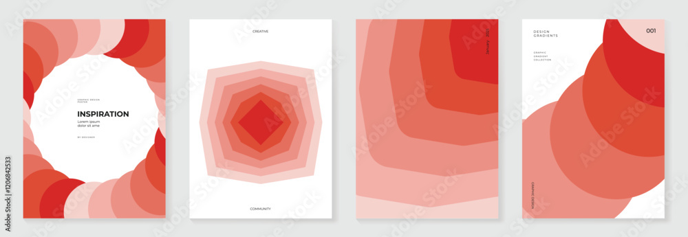 Canvas Prints modern gradient poster background vector set. minimalist cover template with vibrant perspective geo