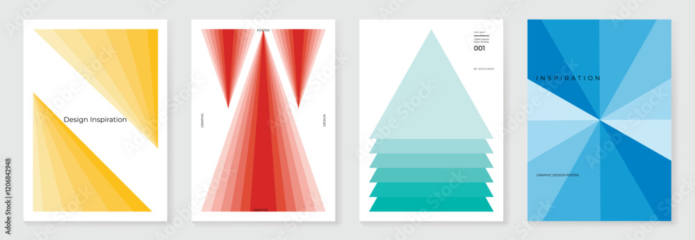 Canvas Prints modern gradient poster background vector set. minimalist cover template with vibrant perspective geo