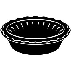  pie dish silhouette vector illustration 