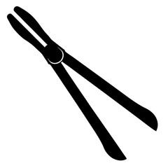 tongs silhouette vector illustration 