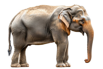 Fototapeta premium Majestic elephant standing gracefully in a natural habitat showcasing its impressive trunk and tusks