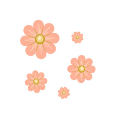 pink spring flowers. Elegant vector illustration in a flat style.