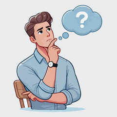 a boy is thinking vector