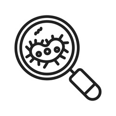 Magnified Bacteria icon vector image. Suitable for mobile apps, web apps and print media.