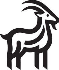 Simple goat logo on black and white background
