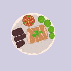 Chicken rice with oil 