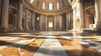 Obraz premium Majestic Golden Pantheon: An Architectural Marvel