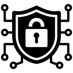 Cyber Security Glyph Icon
