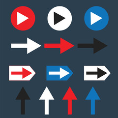 Colorful Arrow Collection on Dark Blue