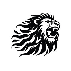 Black and white Lion head vector illustration for your logo template