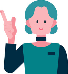 指差しポーズの女性 アドバイスをするポーズ