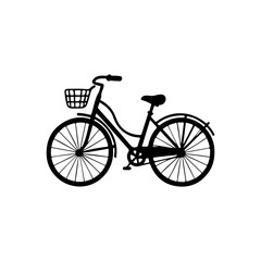 Bycycle icon silhouette vector illustration on white background.
