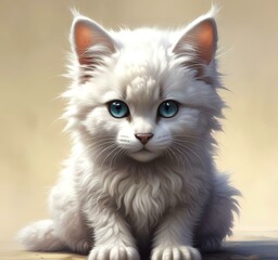 Illustration of fluffy cat.
