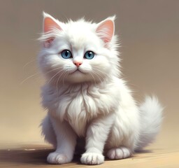 Illustration of fluffy cat.