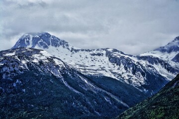 snow covered mountains