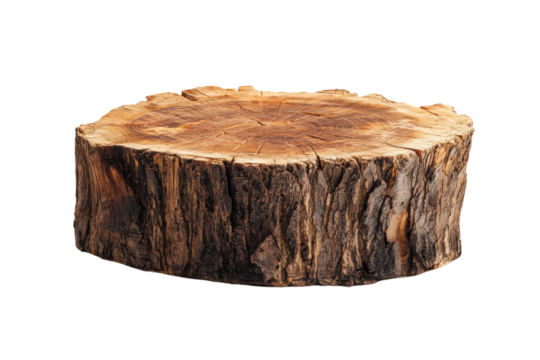 Natural wooden stump showcasing rich textures and patterns