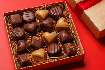 Valentines day box of rich chocolates