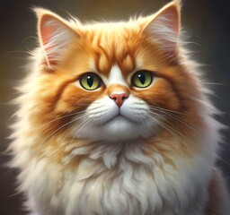 Fototapeta premium Illustration of fluffy cat.