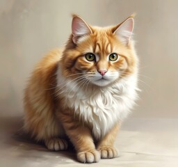 Illustration of fluffy cat.