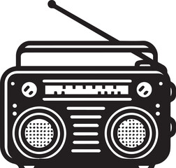 Radio vector in black and white