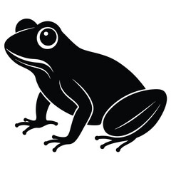 A simple frog sitting with two eyes and smooth body details, vector style.