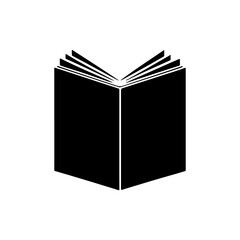 Book icon silhouette vector illustration on white background.