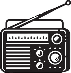 Radio vector in black and white