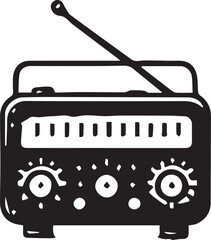 Radio vector in black and white