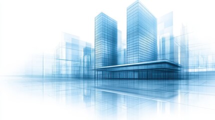 Dynamic cityscape, lines and skyscrapers defining a modern metropolis urban