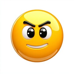Playful Emoji with a Mischievous Expression, Perfect for Expressing Confidence, Humor, and Fun in Digital Communication and Social Media Platforms