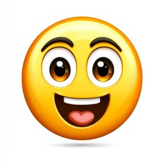 Fototapeta premium Bright and Cheerful Smiley Face Emoji with Joyful Expression Ideal for Digital Communication and Social Media Engagement in Various Contexts