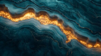 Fototapeta premium Abstract Blue and Gold Wave Texture Background