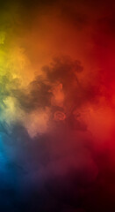Fototapeta premium Vivid Veil: A Dance of Colors in Smoke and Fog