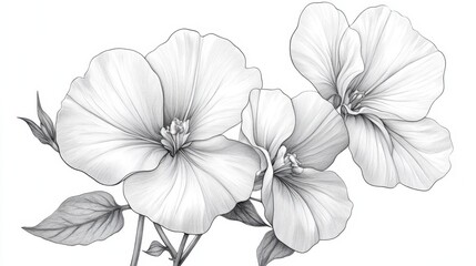 Floral beauty captured in a delicate line drawing perfect for creative coloring enthusiasts of all ages