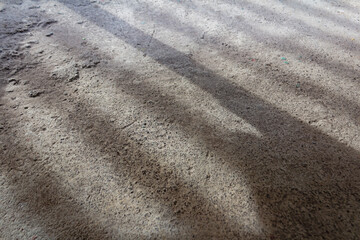 Sunlight and Shadows on Textured Concrete Construction