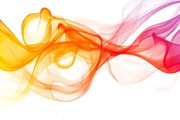 Abstract Rainbow Smoke Design on White Background