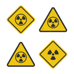 Radiation sign set. Flat vector illustration. White background.