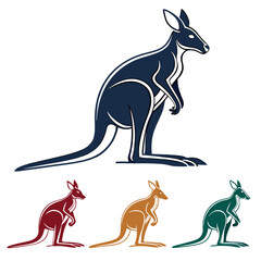 Creative Kangaroo Silhouette and icon