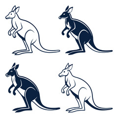 Creative Kangaroo Silhouette and icon