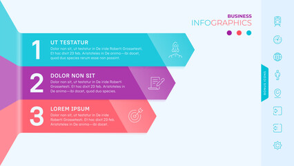 Three stages or options. Vector infographic template for a presentation or cover