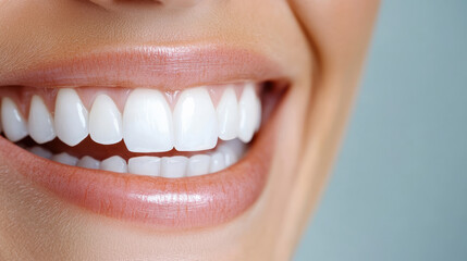 Fototapeta premium Bright smile with healthy teeth and clear skin, radiating happiness