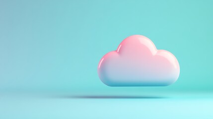 3D Illustration of a Soft Colorful Cloud Floating in a Bright Minimalist Background for Creative Projects