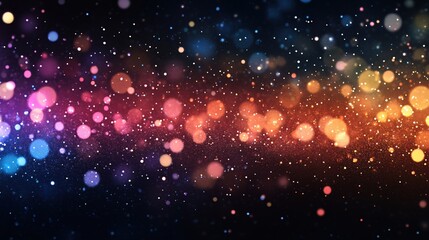 Fototapeta premium Magical Festive Sparkle Background with Colorful Lights and Glowing Bokeh