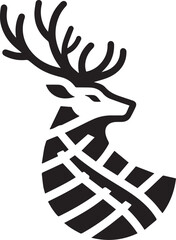 Simple deer logo on black and white background