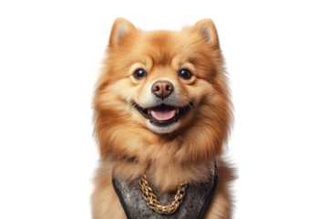 Corgi wearing a chic sweater and beanie hat isolated on white or transparent PNG