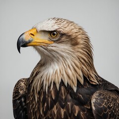 Obraz premium A minimalist design of an eagle using black and gold accents, set against a white background.